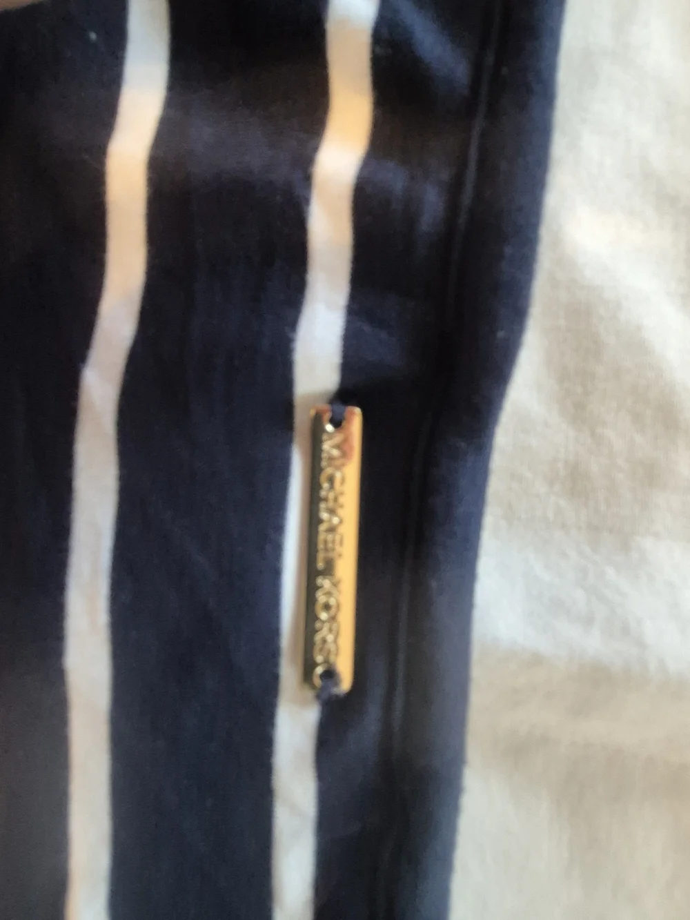 Michael Kors Navy and White Striped Sleeveless Swing Dress